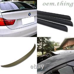 Unpainted 4-Series Fit FOR BMW F32 2D P Type Trunk Spoiler + Roof Spoiler 428i